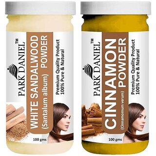 PARK DANIEL Premium White Sandalwood Powder & Cinnamon Powder Combo Pack of 2 Jars of 100 gms(200 gms) (200 ml)