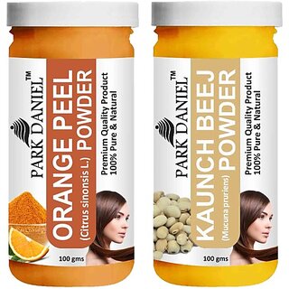PARK DANIEL Pure & Natural Orange Powder & Kaunch Beej Powder Combo Pack of 2 Bottles of 100 gm (200 gm ) (200 ml)