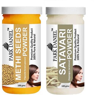 PARK DANIEL Pure & Natural Methi Powder & Satavari Powder Combo Pack of 2 Bottles of 100 gm (200 gm ) (200 ml)
