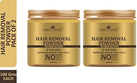 PARK DANIEL Premium Hair Removal Powder- For Easy Hair Removal with No Rics & No Pain Combo pack of 2 Jars of 100 gms(200 gms) Wax (200 g, Set of 2)
