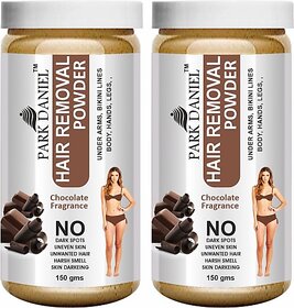 PARK DANIEL Premium Chocolate Fragrance Hair Removal Powder- For Easy Hair Removal Of Underarms, Hand, Legs & Bikini Line(Three in one Use) Combo PackOf 2 JarsOf 150gm (300gm) Wax (300 g, Set of 2)