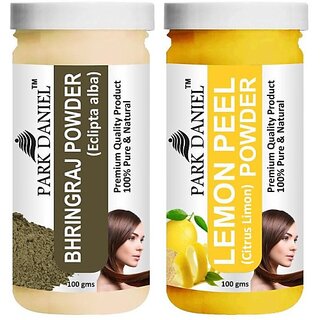 PARK DANIEL Pure & Natural Bhringraj Powder & Lemon Peel Powder Combo Pack (200 ml)
