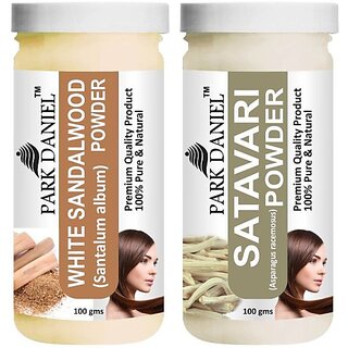 PARK DANIEL Premium White Sandalwood Powder & Satavari Powder Combo Pack of 2 Jars of 100 gms(200 gms) (200 ml)