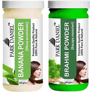 PARK DANIEL Pure & Natural Banana Powder & Brahmi Powder Combo Pack of 2 Bottles of 100 gm (200 gm ) (200 ml)