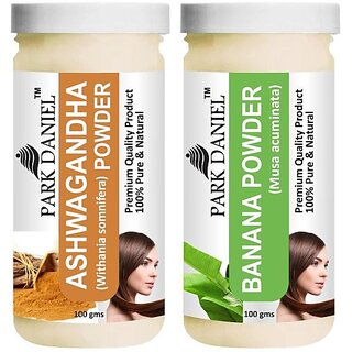 PARK DANIEL Premium Ashwagandha Powder & Banana Powder Combo Pack of 2 Jars of 100 gms(200 gms) (200 g)