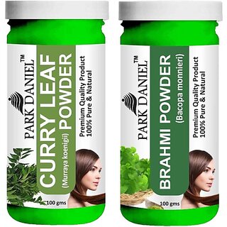 PARK DANIEL Pure & Natural Curry Leaf Powder & Brahmi Powder Combo Pack of 2 Bottles of 100 gm (200 gm ) (200 ml)