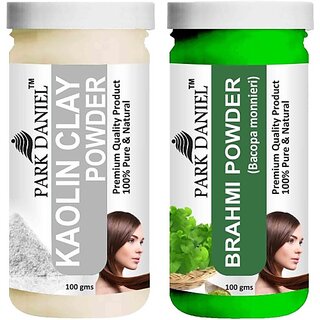 PARK DANIEL Pure & Natural Kaolin Powder & Brahmi Powder Combo Pack of 2 Bottles of 100 gm (200 gm ) (200 ml)