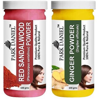 PARK DANIEL Premium Red Sandalwood Powder & Ginger Powder Combo Pack of 2 Jars of 100 gms(200 gms) (200 g)
