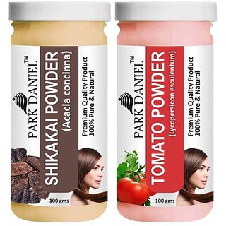 PARK DANIEL Pure & Natural Shikakai Powder & Tomato Powder Combo Pack of 2 Bottles of 100 gm (200 gm ) (200 ml)