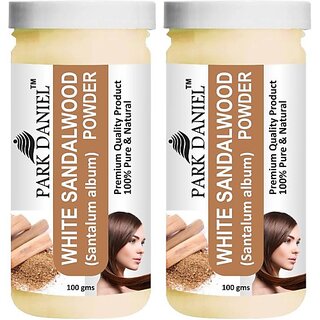 PARK DANIEL Premium White Sandalwood Powder - For Face pack, Face Masks Combo Pack 2 bottles of 100 gms(200 gms) (200 g)