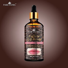 PARK DANIEL Natural Caffeine Lip Serum Oil With Vitamin E and Almond Oil- For Soft Lips (30ml) (30 ml, Brown)