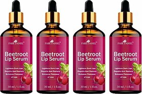 PARK DANIEL Premium Beetroot Lip Serum Oil- For Soft and Shiny Lips Combo Pack Of 4 Bottle, 30ml(120ml) (Peppy Red, 120 ml)