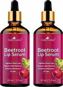 PARK DANIEL Premium Beetroot Lip Serum Oil- For Soft and Shiny Lips Combo Pack Of 2 Bottle, 30ml(60ml) (Peppy Red, 60 ml)
