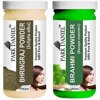 PARK DANIEL Pure & Natural Bhringraj Powder & Brahmi Powder Combo Pack (200 ml)