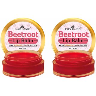 PARK DANIEL Premium Beetroot Lip Balm - Enriched With Vitamin E & Mango Butter- For Lightening the dark Lips, Lip Care for Dry & Chapped Lips Combo pack of 2 Jars of 08 gms(16 Gms) Beetroot (Pack of: 2, 16 g)