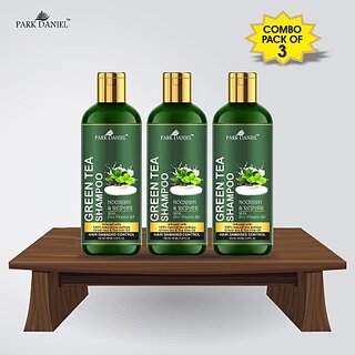 PARK DANIEL Premium Green Tea Shampoo - For Damage Hair Control Combo Pack 3 Bottle of 100 ml(300 ml) (300 ml)