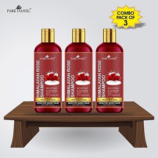 PARK DANIEL Premium Rose Shampoo -For Healthy and Shiny Hair Combo Pack 3 Bottle of 100 ml(300 ml) (300 ml)