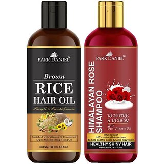 PARK DANIEL Premium Rice Oil & Rose Shampoo Combo Pack Of 2 bottle of 100 ml(200 ml) (200 ml)