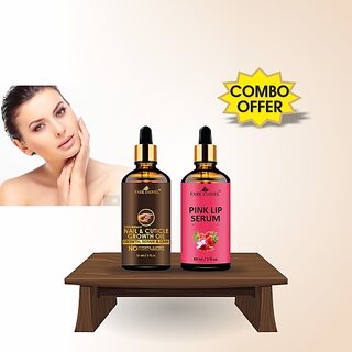 PARK DANIEL Premium Nail & Cuticle Growth Oil & Pink Lip Serum Oil Combo Pack of 2 Bottles of 30 ml(60 ml) (2 Items in the set)