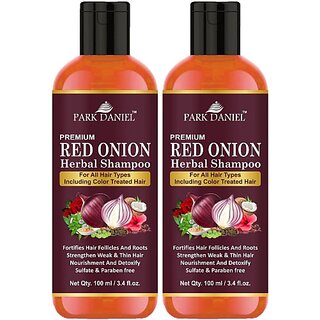 PARK DANIEL Premium RED ONION OIL Herbal Shampoo For Hair Growth 2 bottle(200 ml) (200 ml)
