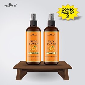 PARK DANIEL Premium Vitamin C Skin Toner For Men & Women Combo Pack of 2 Bottles of 100 ml (200 ml ) Men & Women (200 ml)