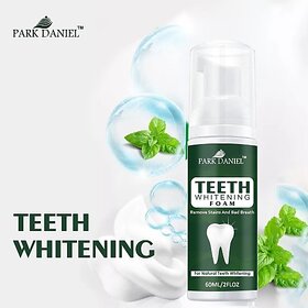PARK DANIEL Teeth Whitening Mousse Foam Cleaning Germs Freshen Breath Pack of 1 of 60 ML Teeth Whitening Liquid (60 ml)