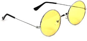29K Unisex Round Yellow/Silver Frame Sunglasses (Pack of 1)