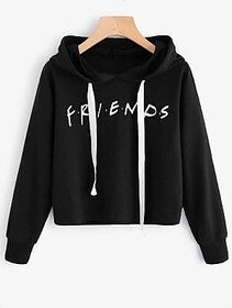 Vivient Women Black Friends Printed Seatshirt