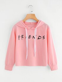 Vivient Women Pink Friends Printed Sweatshirt