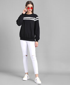 Vivient Women Black Front Stripe Pullover