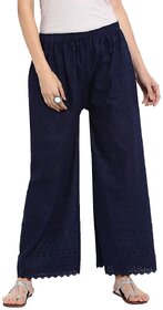 29K Pack of 1 Navy Blue Cotton Palazzo - (ME-CP-NAVY-001)