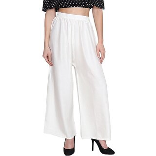 29K Pack of 1 White Rayon Palazzo - (ME-RP-Wht)