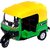 Thriftkart Mini Diecast Pull Back Auto Rickshaw Taxi Toy 114 Scale Public Vehicle (Green) (Green, Yellow, Pack of 1)
