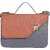 Women Grey And Tan Regular Use PU Sling Bag With Adjustable Strap