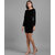 Vivient Women Black Velvet Short Dress