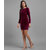 Vivient Women Wine Velvet Short Dress