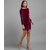 Vivient Women Wine Velvet Short Dress