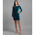Vivient Women Green Velvet Short Dress
