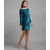 Vivient Women Green Velvet Short Dress