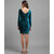 Vivient Women Green Velvet Short Dress