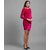 Vivient Women Pink Velvet Short Dress