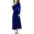 Vivient Women Blue Plain Round Neck Long Dress