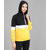 Vivient Women Black White Yellow Color Block Sweatshirt
