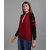 Vivient Women Maroon Black Sleeves Stripe Sweatshirt