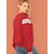 Vivient Women Red Front Stripe Pullover