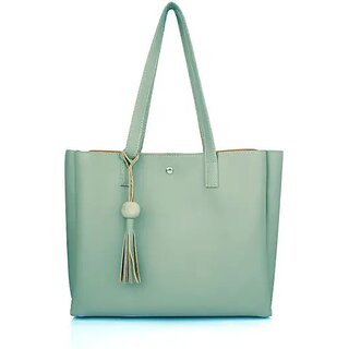 29K Green Solid Tote Bag For Women