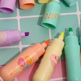 7 STAR STATIONERY Candy Shape Highlighters, Set Of 6 Shades, For Stationery, Return Gifts for kids