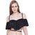 La inTimoCasual Sleeveless Solid Women Black Top