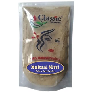 CLASSIC AROMA Multani Powder  Multani Mitti Face Pack  Glowing And Soft Skin  Men's And Women's (Pack Of 4)