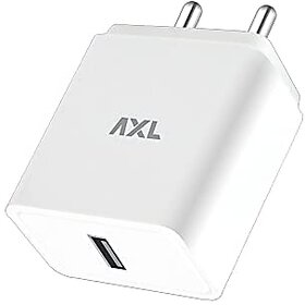 AXL FC22-5 22W | Wall Adapter with Cable | 3.0A Fast Charging | Single USB Port for All Mobile & Other USB Devices (White)